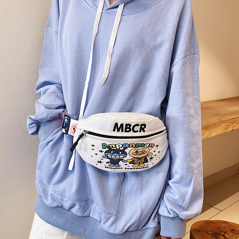 INS Chest Bag for Women 2021 New Korean Style Student Western Style Girl Broadband Shoulder Messenger Bag Fashion Canvas Waist Bag