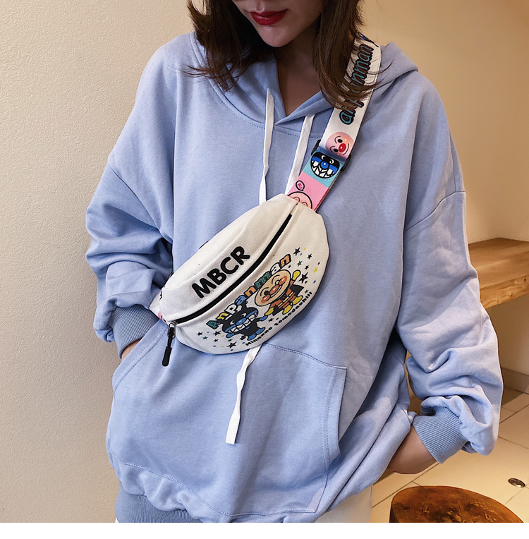 INS Chest Bag for Women 2021 New Korean Style Student Western Style Girl Broadband Shoulder Messenger Bag Fashion Canvas Waist Bag INS Chest Bag for Women 2021 New Korean Style Student Western Style Girl Broadband Shoulder Messenger Bag Fashion Canvas Waist Bag