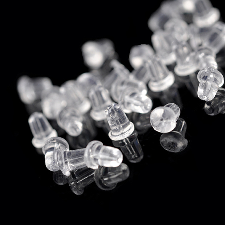 10 PCs a Bag Ornaments Accessories Plastic Earplug Ear Stud Plug Ear Studs Back Plug Ear Studs Earplugs Cap Plug Stick Earring