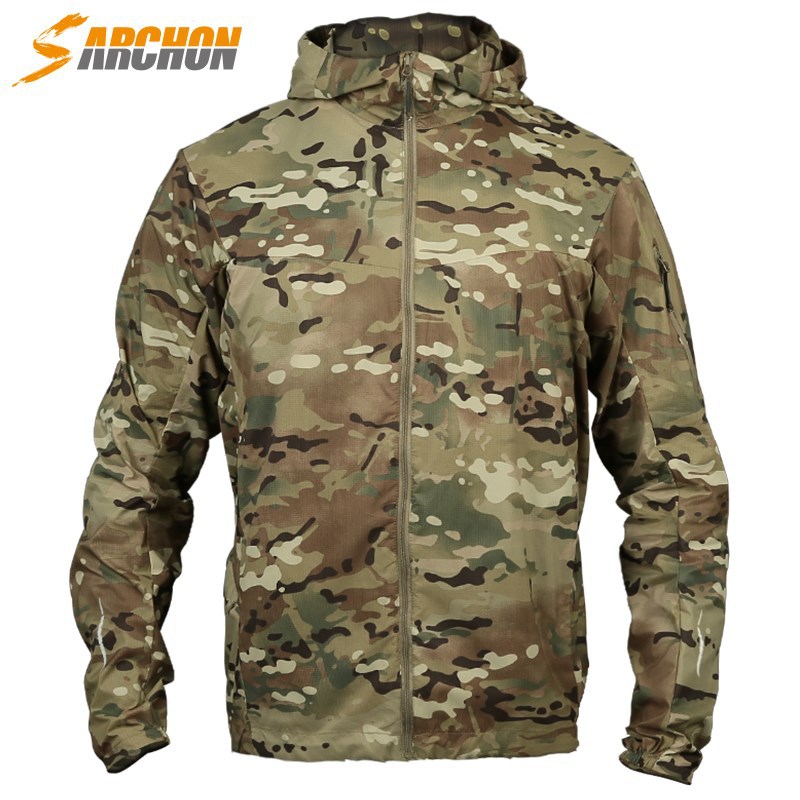 New Summer Outdoor Sun-Proof Clothes Men&#039;s Breathable Skin Trench Coat Combat Clothes Sports Jacket