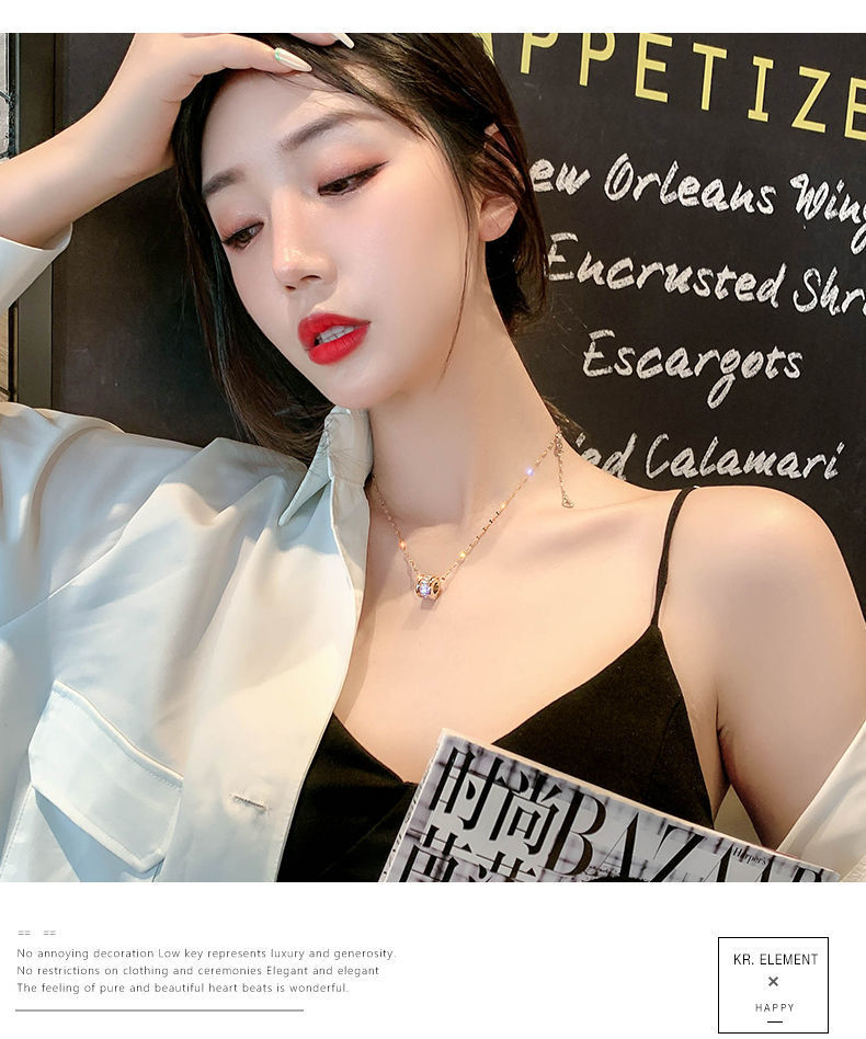 Titanium Steel Small Waist Necklace Non-Fading Clavicle Chain Korean Graceful Online Influencer Simple Niche Normcore Bag Women's Fashion Pendant Titanium Steel Small Waist Necklace Non-Fading Clavicle Chain Korean Graceful Online Influencer Simple Niche Normcore Bag Women's Fashion Pendant
