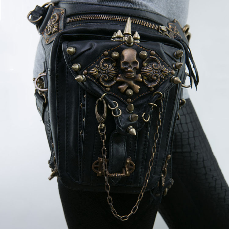Exclusive Wish Lazada Steampunk Motorcycle Bag ShoulderCrossbody Bag Female MultiFunctional Mobile Phone Waist Bag