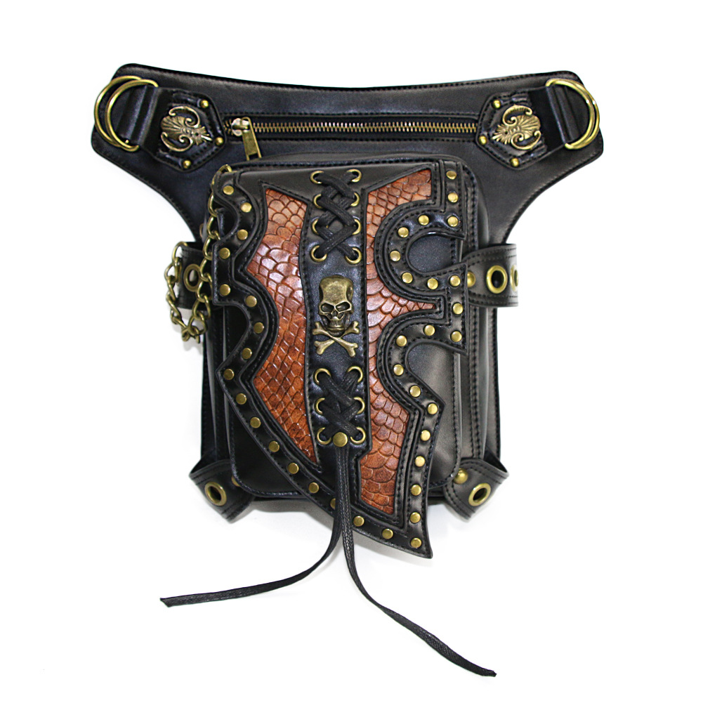 Exclusive Wish Lazada Steampunk Motorcycle Bag ShoulderCrossbody Bag Female MultiFunctional Mobile Phone Waist Bag