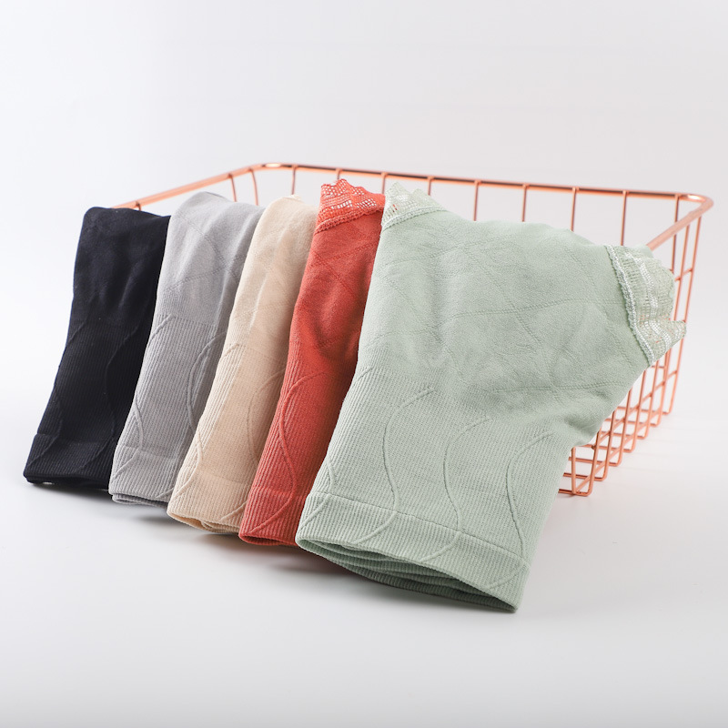 [Independent Bag] New Seamless Underwear for Women High Waist Pure Cotton Graphene Crotch Lace Edge plus Size Briefs