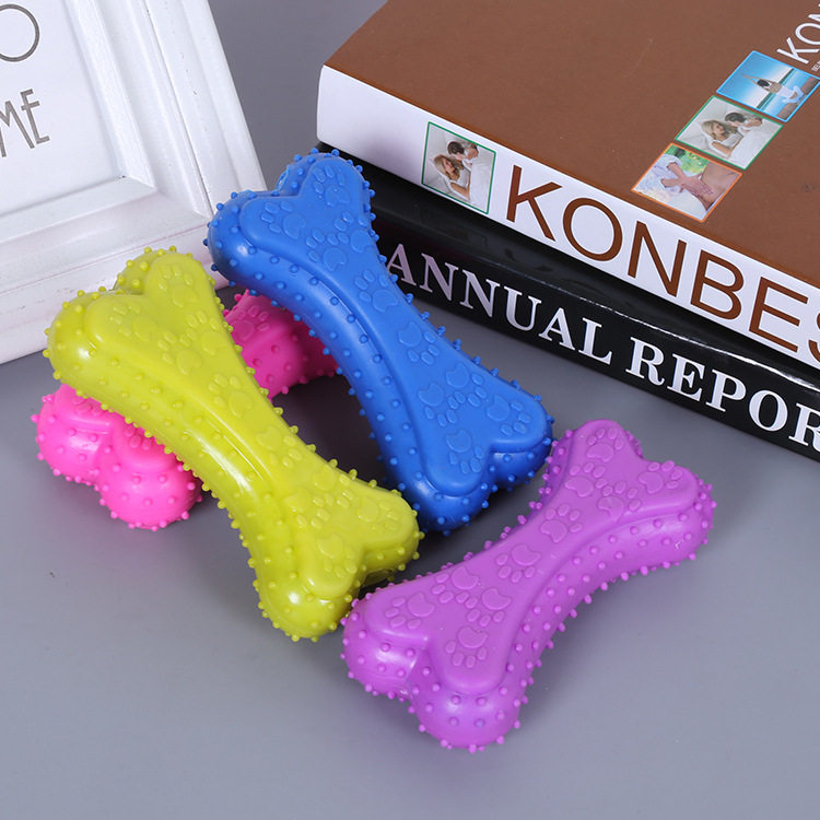 Factory Direct Sales TPR Pet Whistle Footprints Biscuit Dog Bite Molar Decompression Tooth Cleaning Toy Pet Training Item