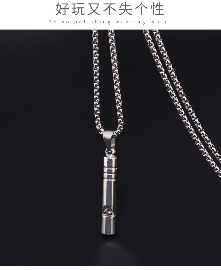 Scooter Necklace Scripture Cross Men's Titanium Steel Pendant Whistle Pendant Women's Korean-Style Hip Hop Fashion Accessories Fashion Scooter Necklace Scripture Cross Men's Titanium Steel Pendant Whistle Pendant Women's Korean-Style Hip Hop Fashion Accessories Fashion