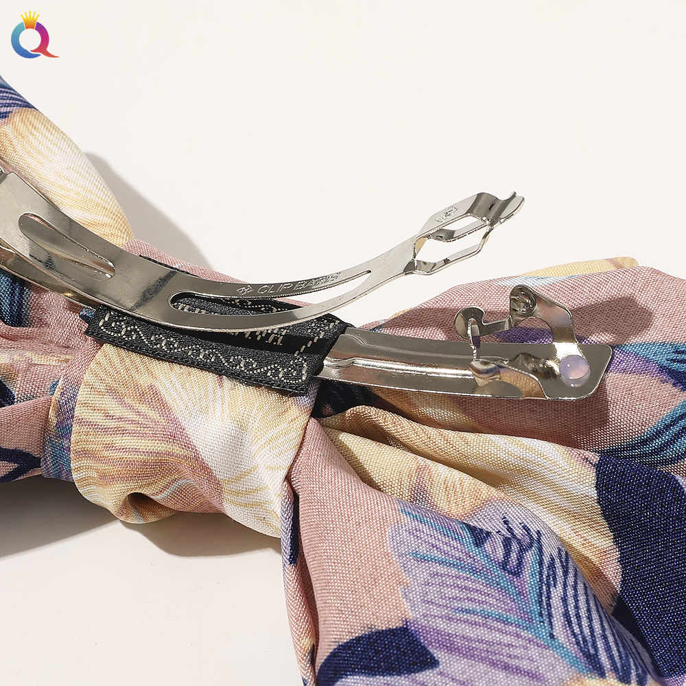 Cross-Border New Three-Layer Oversized Bow Hairpin Floral Spring Clip All-Matching Fashion Knotted Bag Waist Top Clip