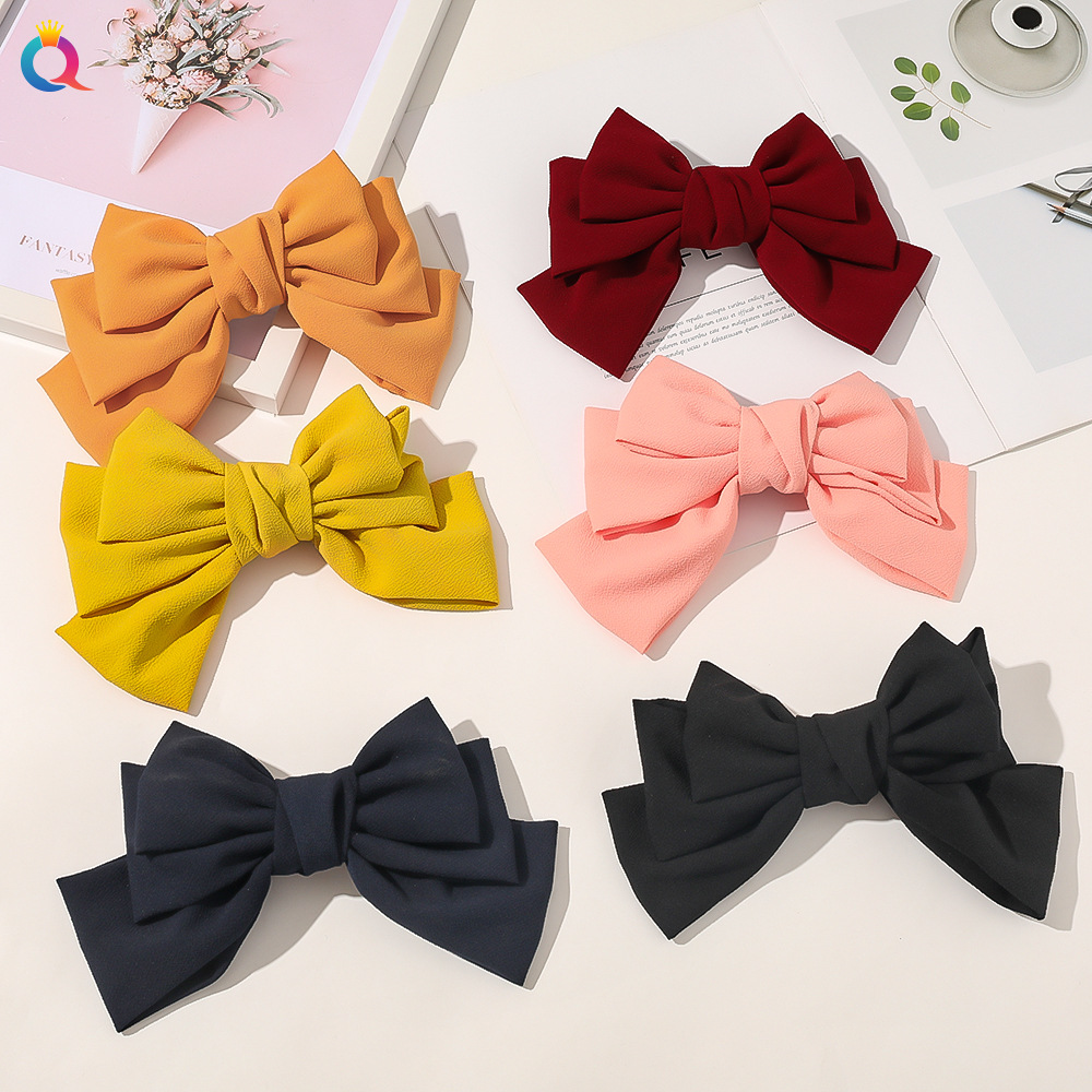 Cross-Border New Three-Layer Oversized Bow Hairpin Floral Spring Clip All-Matching Fashion Knotted Bag Waist Top Clip Cross-Border New Three-Layer Oversized Bow Hairpin Floral Spring Clip All-Matching Fashion Knotted Bag Waist Top Clip