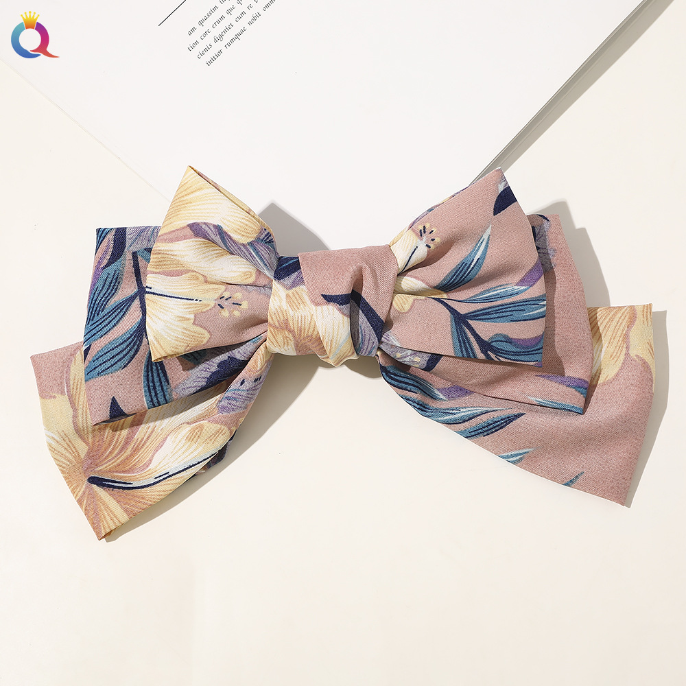 Cross-Border New Three-Layer Oversized Bow Hairpin Floral Spring Clip All-Matching Fashion Knotted Bag Waist Top Clip Cross-Border New Three-Layer Oversized Bow Hairpin Floral Spring Clip All-Matching Fashion Knotted Bag Waist Top Clip