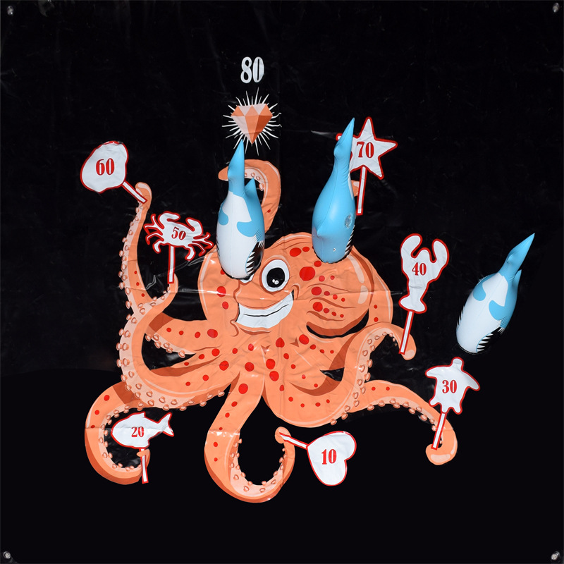 Factory inflatable sandbag shark tumbler game cover throwing octopus throwing game pad PVC throwing game pad Factory inflatable sandbag shark tumbler game cover throwing octopus throwing game pad PVC throwing game pad