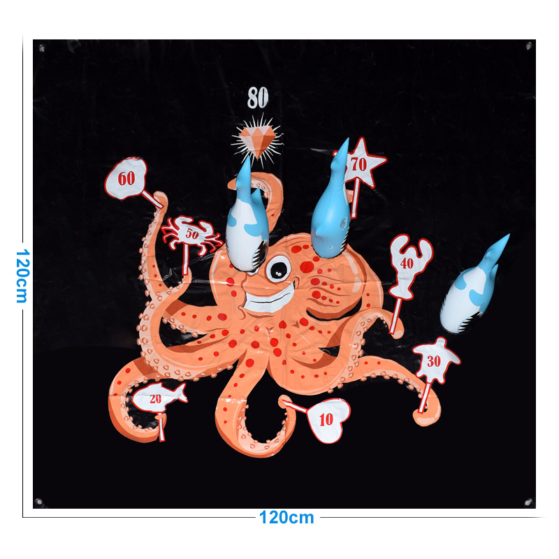 Factory inflatable sandbag shark tumbler game cover throwing octopus throwing game pad PVC throwing game pad Factory inflatable sandbag shark tumbler game cover throwing octopus throwing game pad PVC throwing game pad