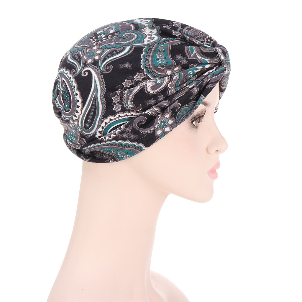 Spot Goods AliExpress New European and American Cashew Flower Bag Waist Cap Best Product a Bale of Cotton Cap Confinement Cap Muslim Clothing