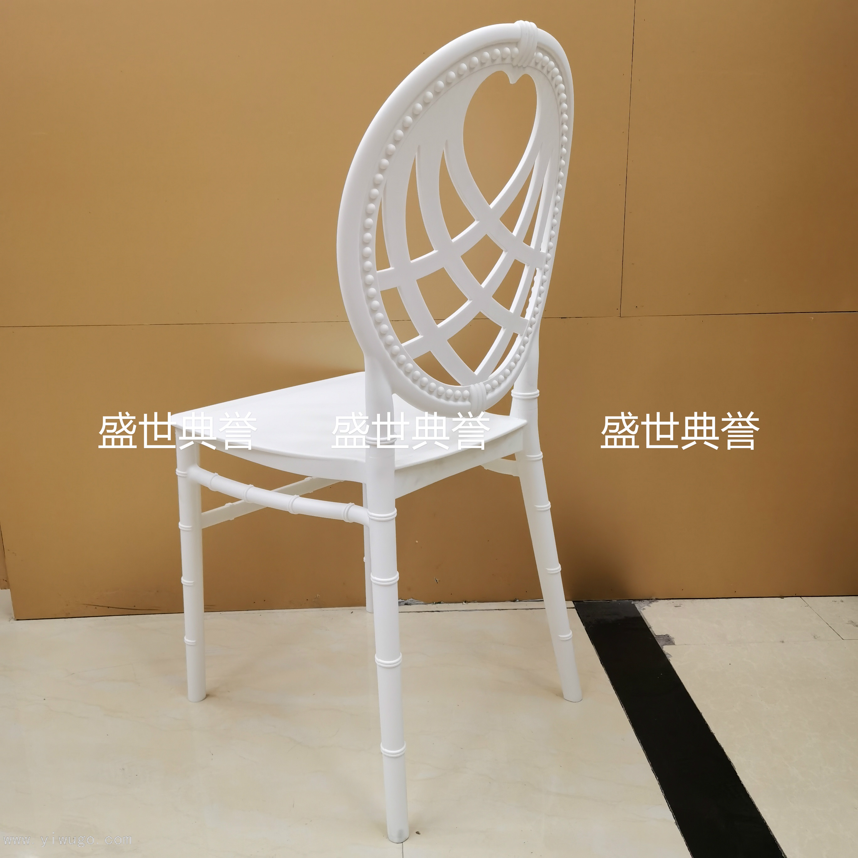 Ningbo Foreign Trade Outdoor Wedding Bamboo Chair Hotel Banquet Hall Integrated Pp Plastic Chair Party Folding Chair