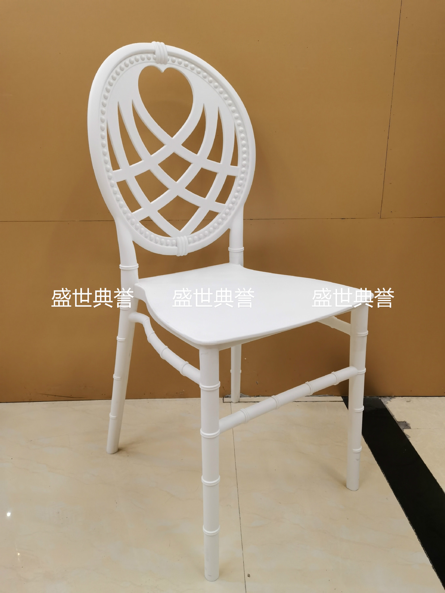 Ningbo Foreign Trade Outdoor Wedding Bamboo Chair Hotel Banquet Hall Integrated Pp Plastic Chair Party Folding Chair
