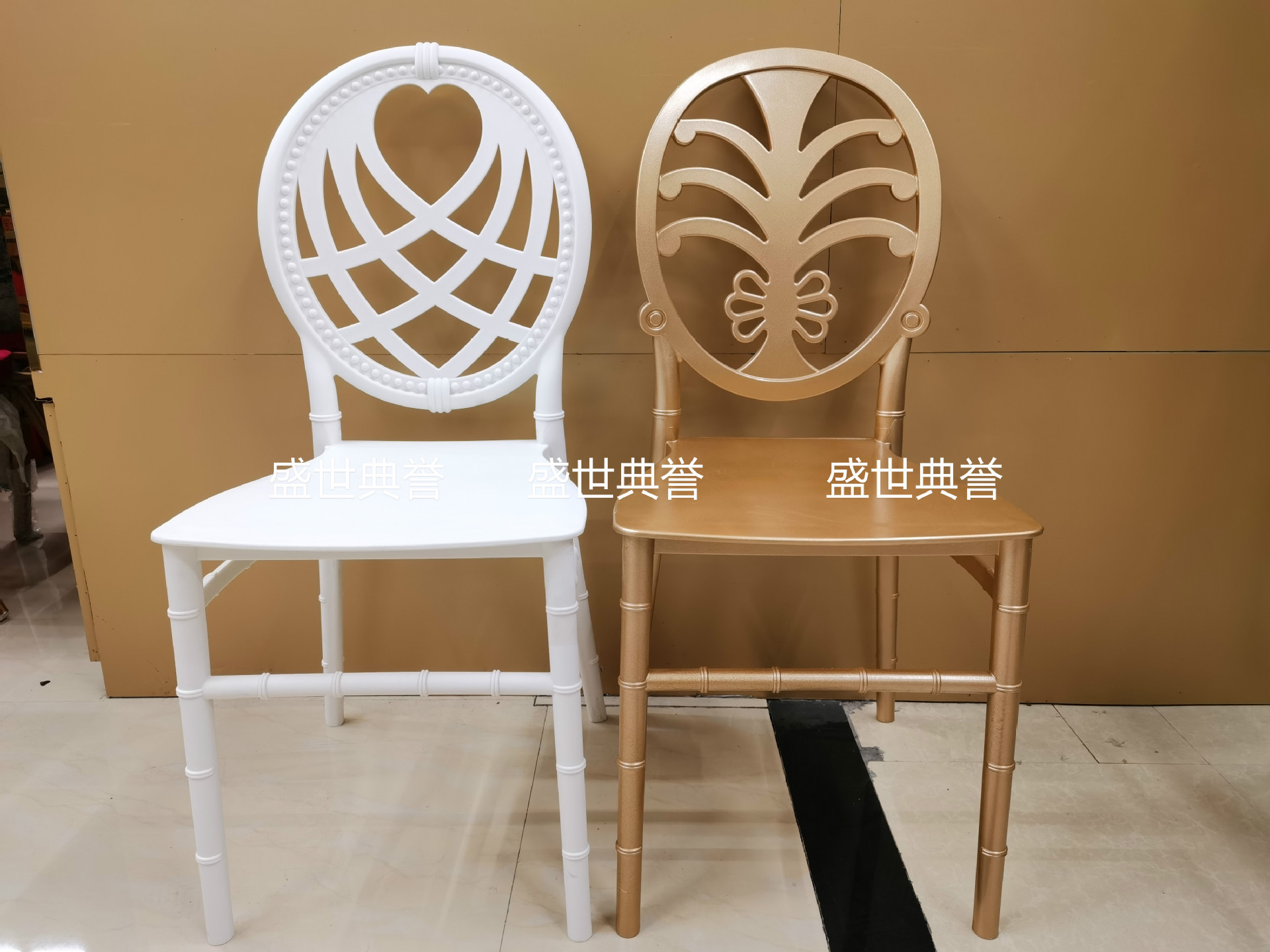 Ningbo Foreign Trade Outdoor Wedding Bamboo Chair Hotel Banquet Hall Integrated Pp Plastic Chair Party Folding Chair