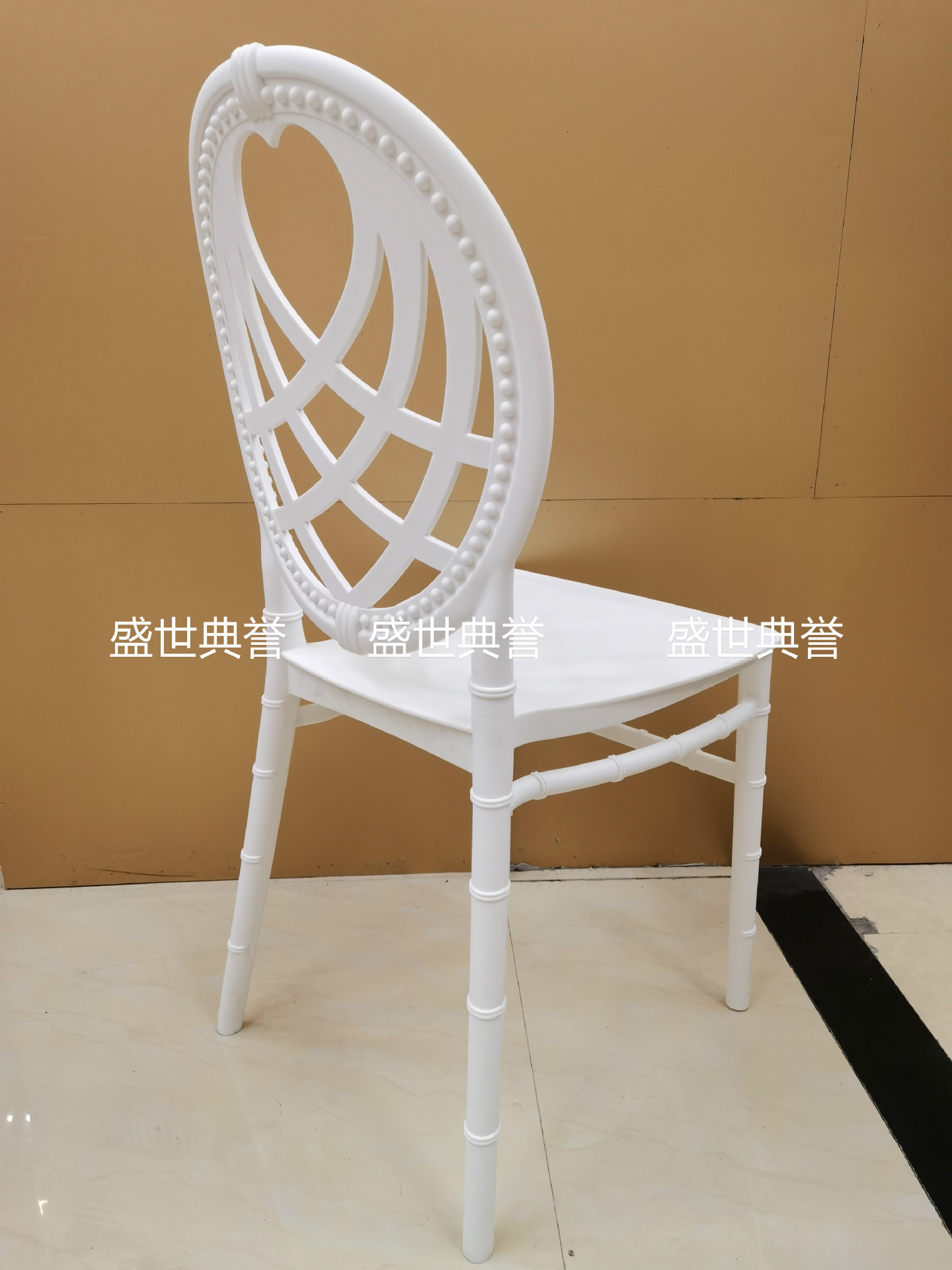 Ningbo Foreign Trade Outdoor Wedding Bamboo Chair Hotel Banquet Hall Integrated Pp Plastic Chair Party Folding Chair