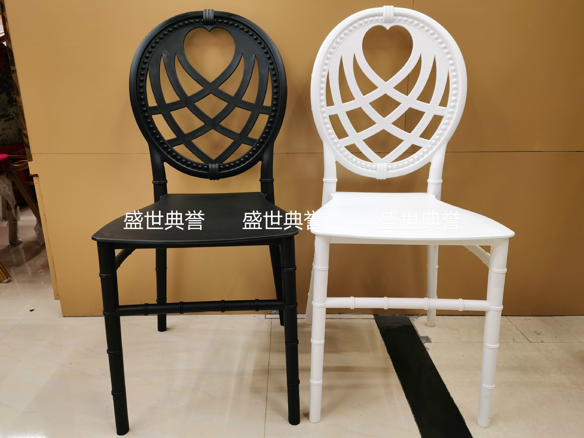 Ningbo Foreign Trade Outdoor Wedding Bamboo Chair Hotel Banquet Hall Integrated Pp Plastic Chair Party Folding Chair