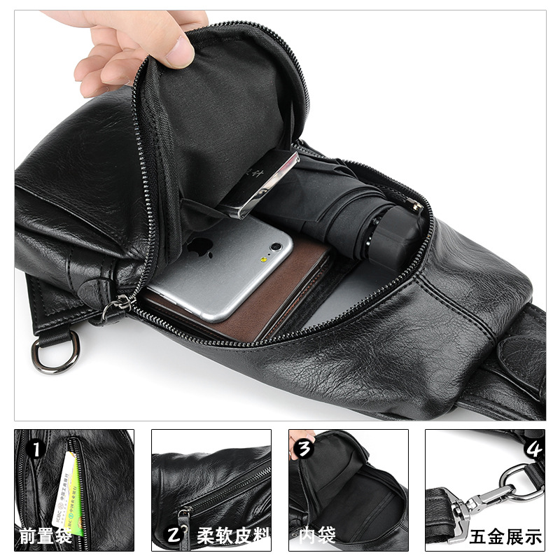 New Chest bag for Men Korean version of the waist leather small bag for men cross-body bag one shoulder bag sport cross-body fashion bag