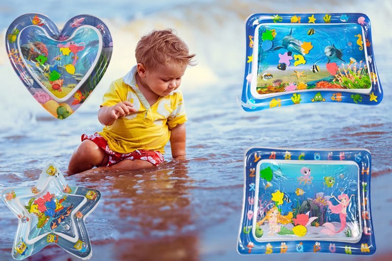 Wholesale PVC Baby Ice Pad Children Inflatable Pai Pai Le Water Cushion Large Baby Marine Life Mermaid Game Mat