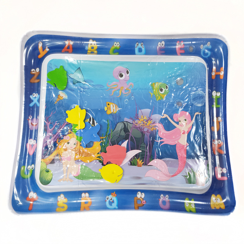 Wholesale PVC Baby Ice Pad Children Inflatable Pai Pai Le Water Cushion Large Baby Marine Life Mermaid Game Mat