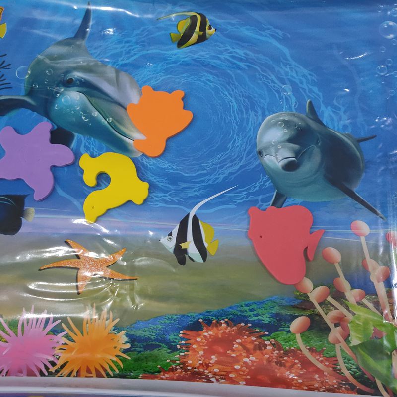 Wholesale PVC Baby Ice Pad Children Inflatable Pai Pai Le Water Cushion Large Baby Marine Life Mermaid Game Mat
