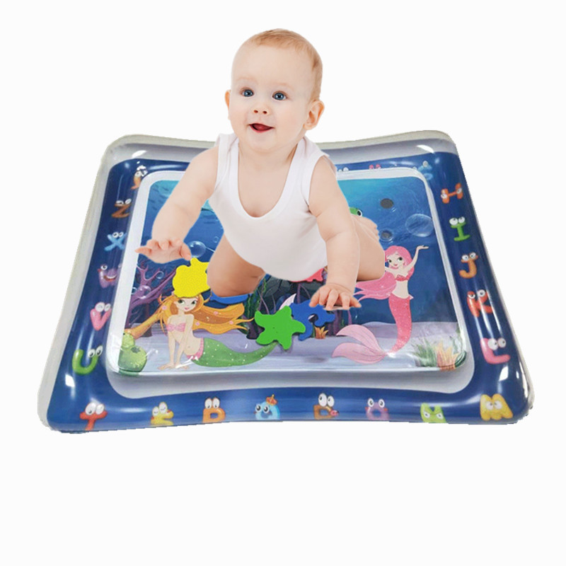 Wholesale PVC Baby Ice Pad Children Inflatable Pai Pai Le Water Cushion Large Baby Marine Life Mermaid Game Mat