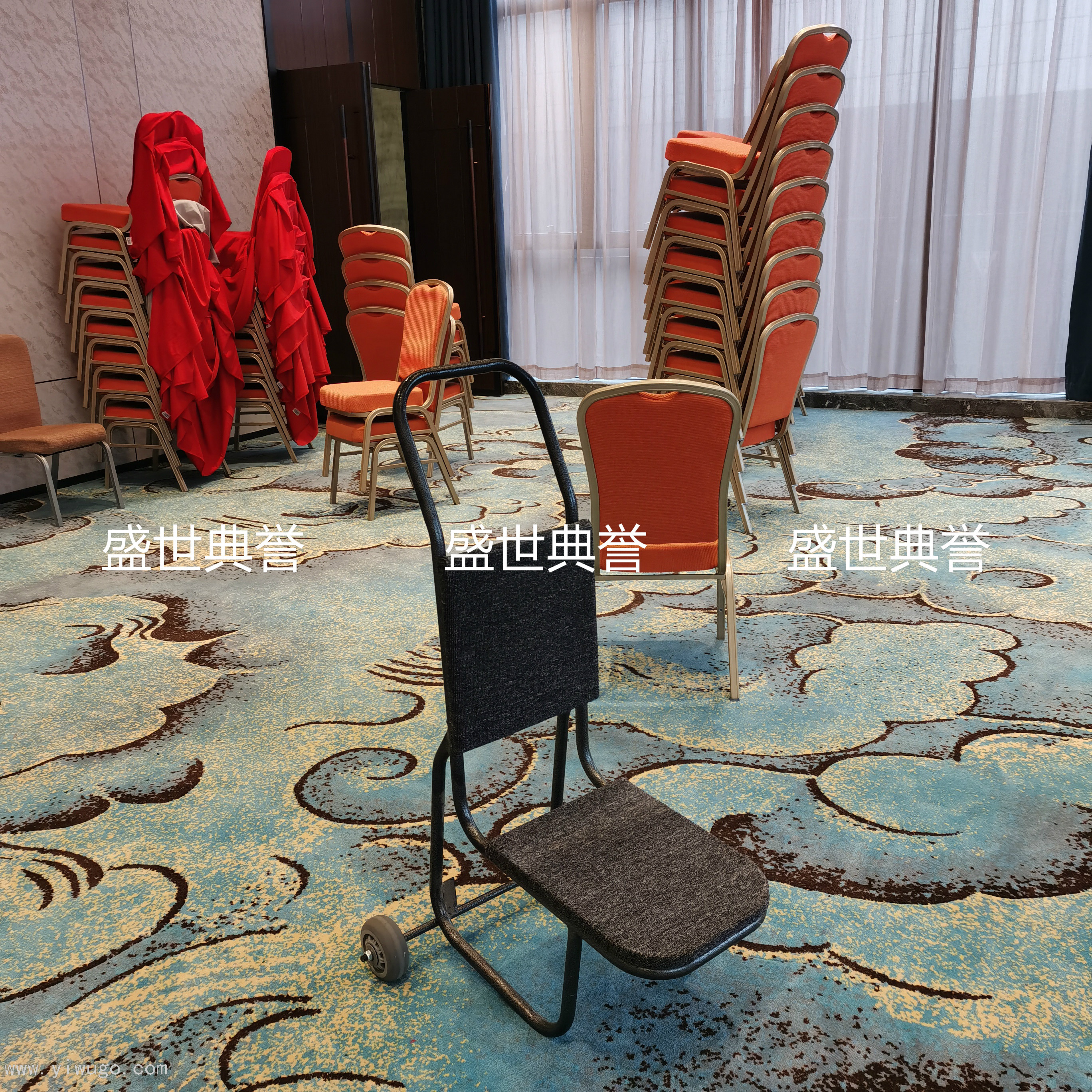 Wenzhou Banquet Center Chair Carrier Hotel Banquet Hall Chair-Type Cart Conference Folding Chair Transport Vehicle