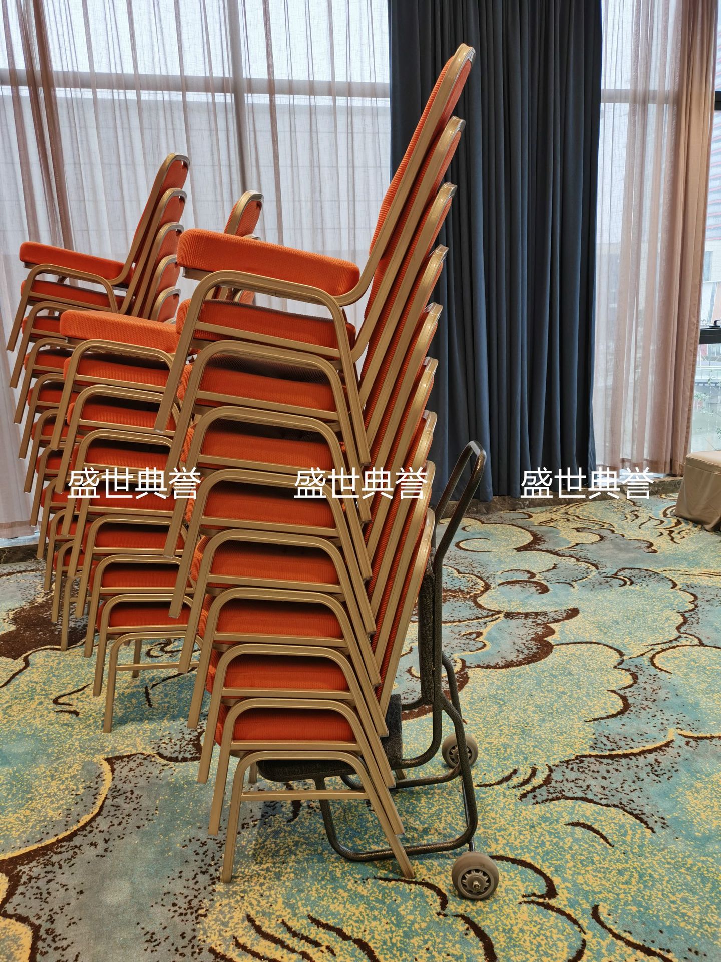 Wenzhou Banquet Center Chair Carrier Hotel Banquet Hall Chair-Type Cart Conference Folding Chair Transport Vehicle