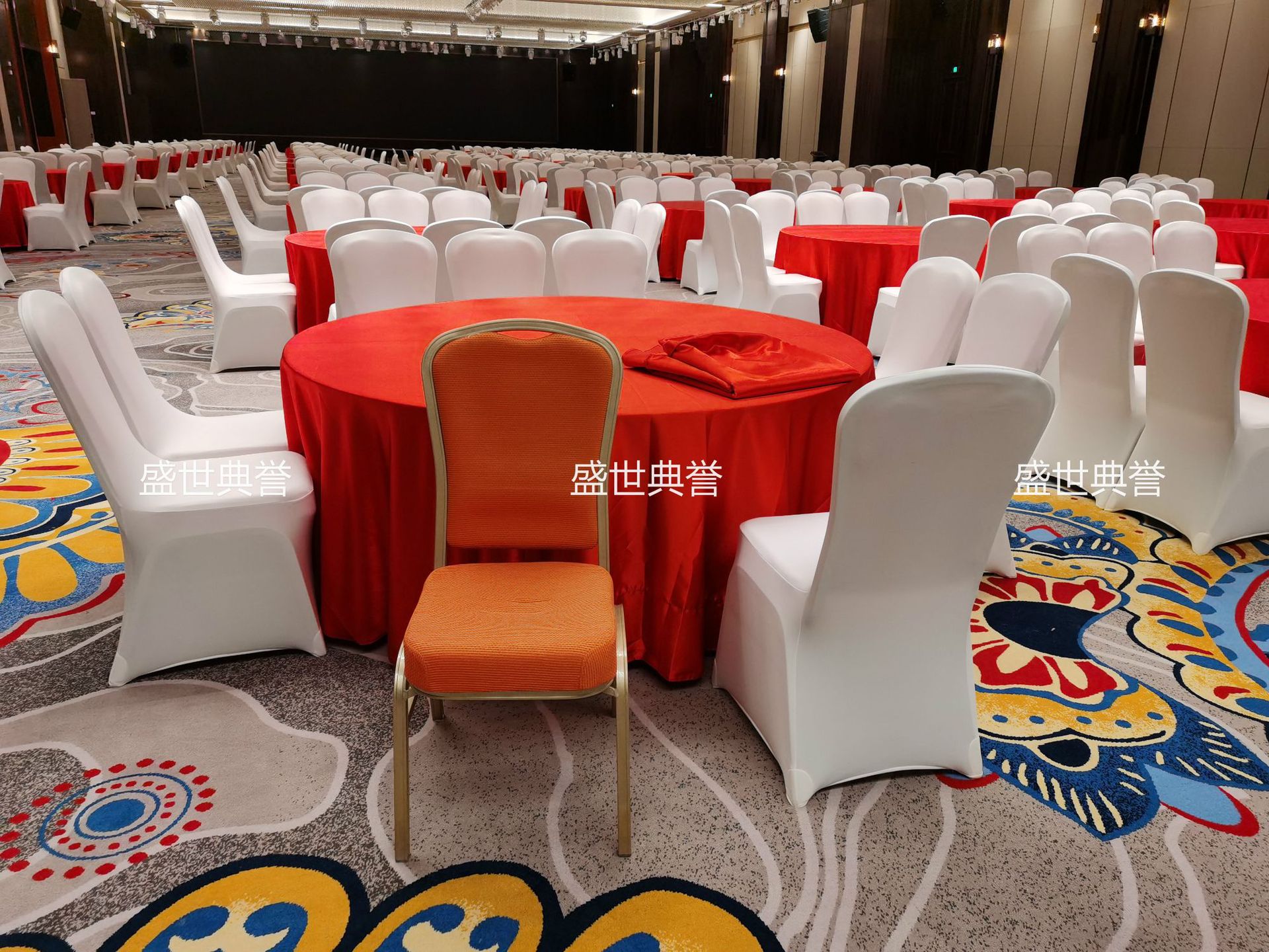 Hotel Banquet Dining Table and Chair Meeting Folding Chair Wedding Banquet Aluminum Chair Restaurant Dining Chair