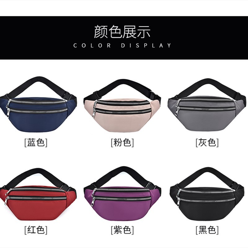 2020 New Cross-Border Hot Selling Sports Waist Bag Waterproof Phone Bag Korean Fashion Waist Bag Large Capacity Waist Bag