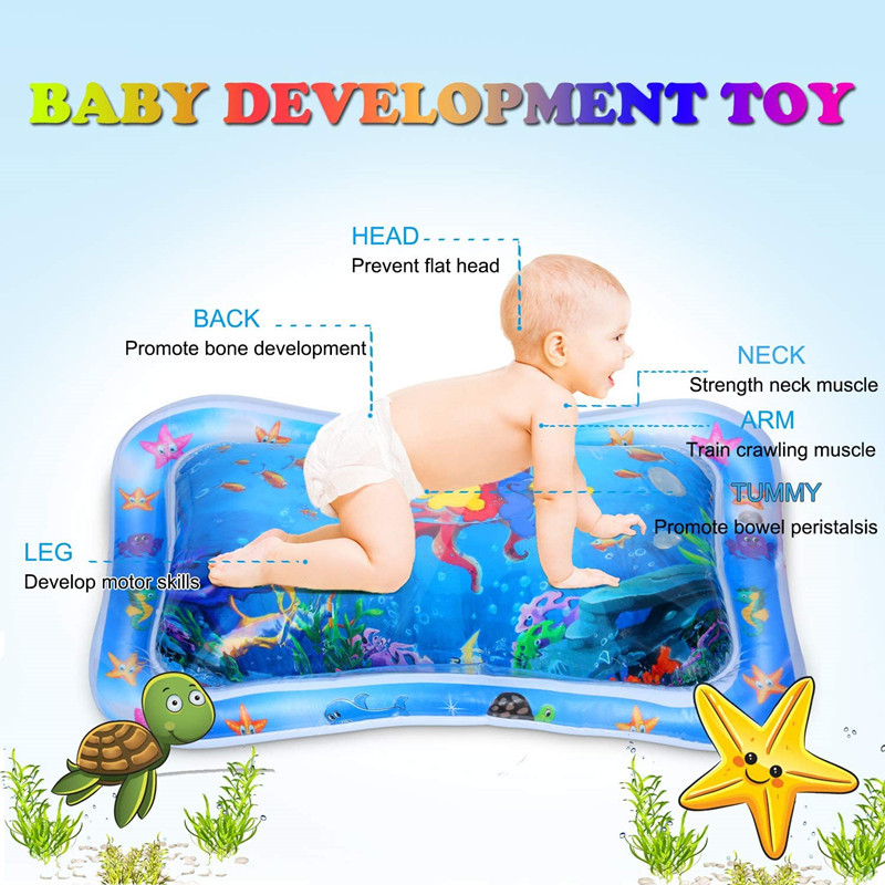 Inflatable Tummy Time Premium Water Mat Infants Toddlers The Perfect Fun Time Activity Mat Baby Slapped Mat Slapped Pad