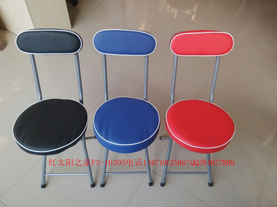 Manufacturer direct sales back leather surface cloth surface folding easy to carry folding chair