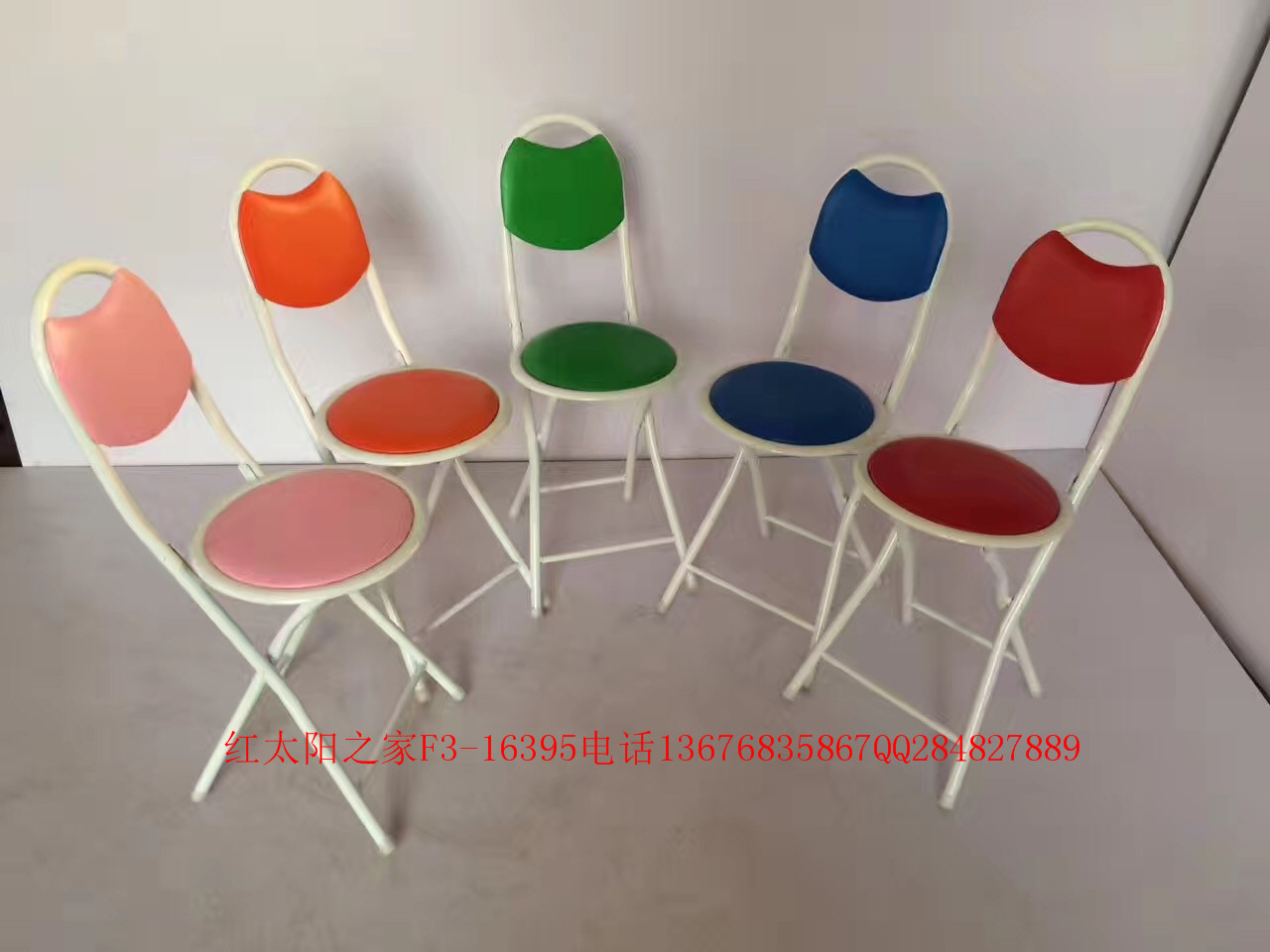 Manufacturer direct sales back leather surface cloth surface folding easy to carry folding chair