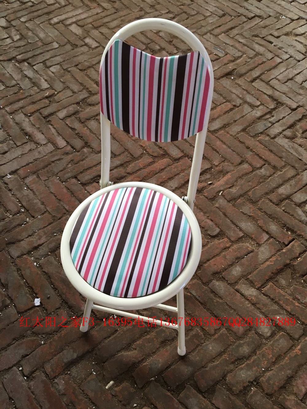 Manufacturer direct sales back leather surface cloth surface folding easy to carry folding chair