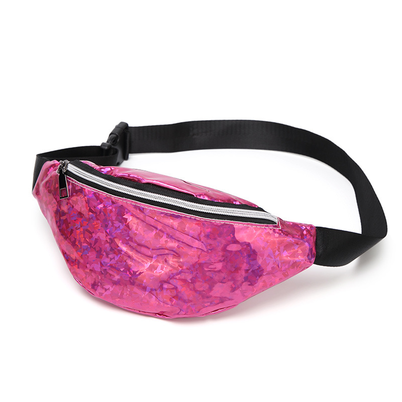 Laser Multicolored Sequins Personality Small Waist Bag Wholesale 2019 Summer and Autumn Sweet Lady Crossbody New Women&#039;s Chest Bag