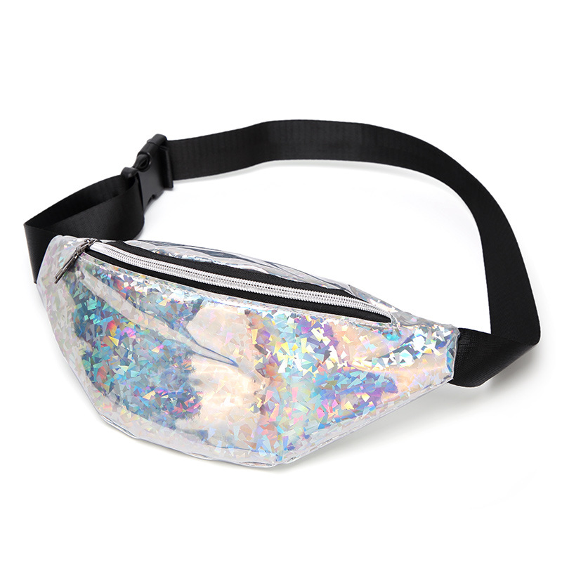 Laser Multicolored Sequins Personality Small Waist Bag Wholesale 2019 Summer and Autumn Sweet Lady Crossbody New Women&#039;s Chest Bag