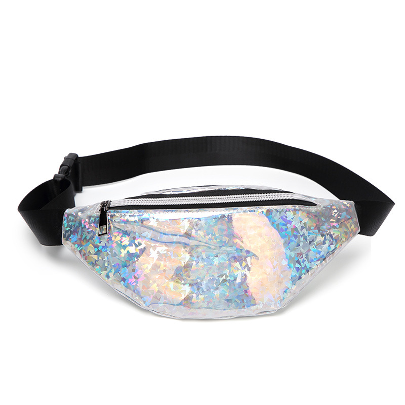 Laser Multicolored Sequins Personality Small Waist Bag Wholesale 2019 Summer and Autumn Sweet Lady Crossbody New Women&#039;s Chest Bag