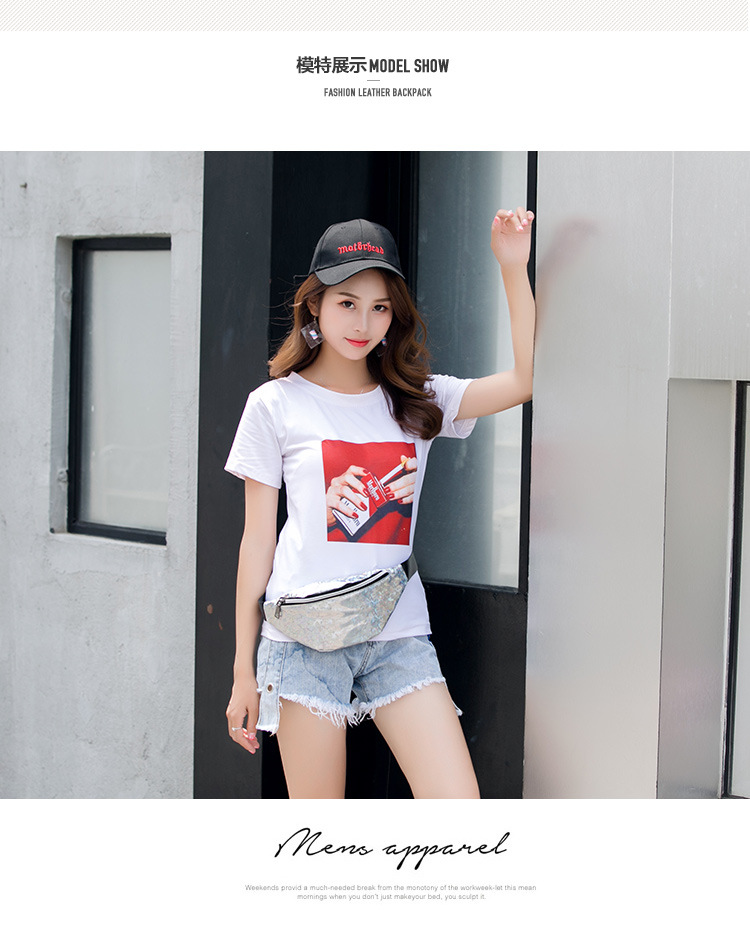 Laser Multicolored Sequins Personality Small Waist Bag Wholesale 2019 Summer and Autumn Sweet Lady Crossbody New Women's Chest Bag Laser Multicolored Sequins Personality Small Waist Bag Wholesale 2019 Summer and Autumn Sweet Lady Crossbody New Women's Chest Bag