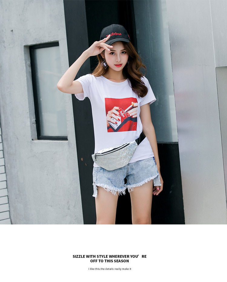 Laser Multicolored Sequins Personality Small Waist Bag Wholesale 2019 Summer and Autumn Sweet Lady Crossbody New Women's Chest Bag Laser Multicolored Sequins Personality Small Waist Bag Wholesale 2019 Summer and Autumn Sweet Lady Crossbody New Women's Chest Bag