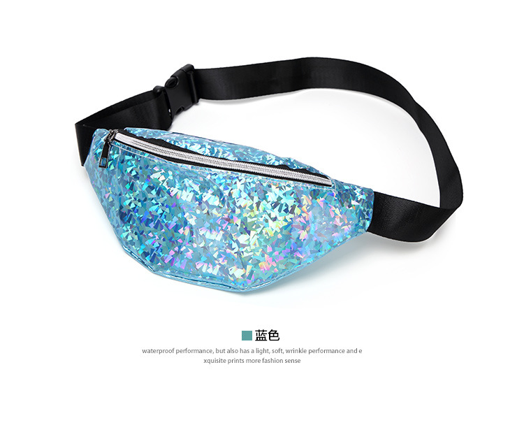 Laser Multicolored Sequins Personality Small Waist Bag Wholesale 2019 Summer and Autumn Sweet Lady Crossbody New Women's Chest Bag Laser Multicolored Sequins Personality Small Waist Bag Wholesale 2019 Summer and Autumn Sweet Lady Crossbody New Women's Chest Bag