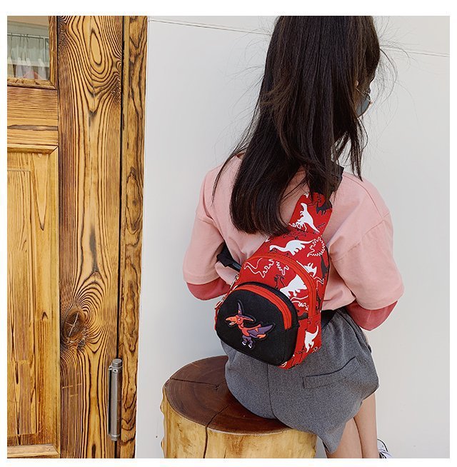 Children's Popular Messenger Bag Fashionable Stylish Waist Bag Boys and Girls Handsome Dinosaur Shoulder Bag Baby Cute Chest Bag