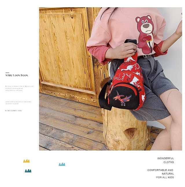 Children's Popular Messenger Bag Fashionable Stylish Waist Bag Boys and Girls Handsome Dinosaur Shoulder Bag Baby Cute Chest Bag