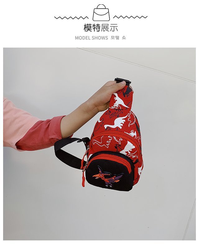 Children's Popular Messenger Bag Fashionable Stylish Waist Bag Boys and Girls Handsome Dinosaur Shoulder Bag Baby Cute Chest Bag