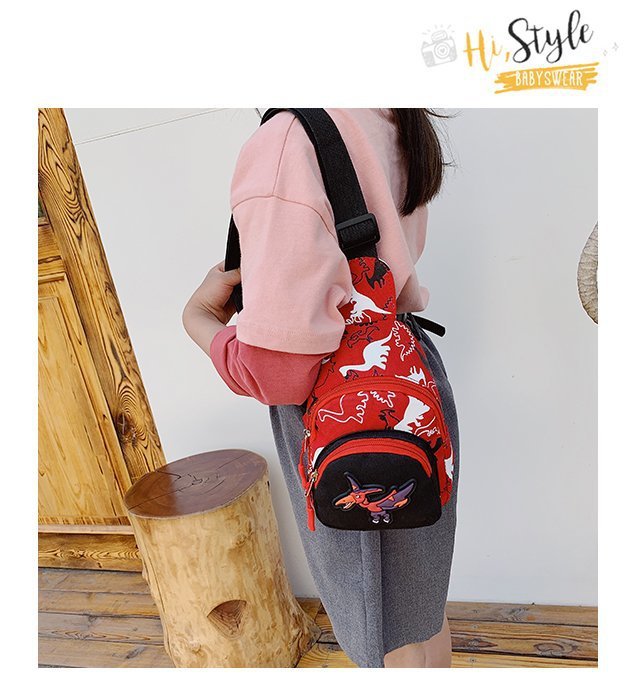 Children's Popular Messenger Bag Fashionable Stylish Waist Bag Boys and Girls Handsome Dinosaur Shoulder Bag Baby Cute Chest Bag