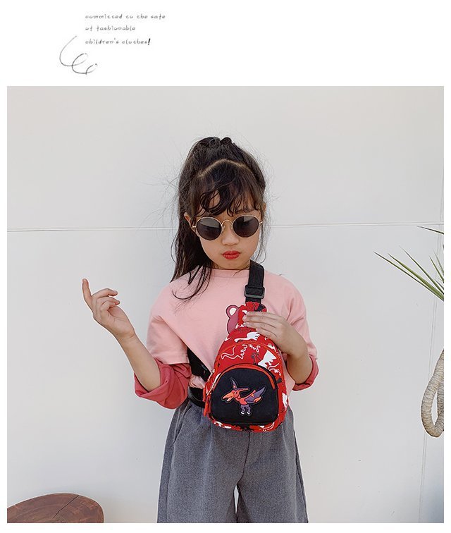 Children's Popular Messenger Bag Fashionable Stylish Waist Bag Boys and Girls Handsome Dinosaur Shoulder Bag Baby Cute Chest Bag