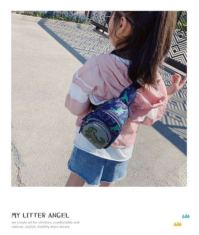 Children's Popular Messenger Bag Fashionable Stylish Waist Bag Boys and Girls Handsome Dinosaur Shoulder Bag Baby Cute Chest Bag