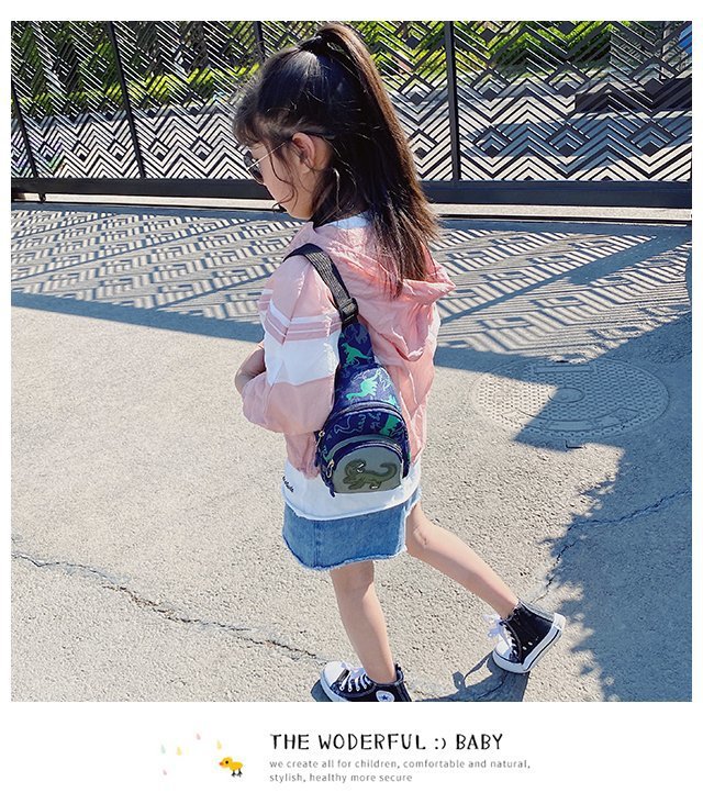 Children's Popular Messenger Bag Fashionable Stylish Waist Bag Boys and Girls Handsome Dinosaur Shoulder Bag Baby Cute Chest Bag
