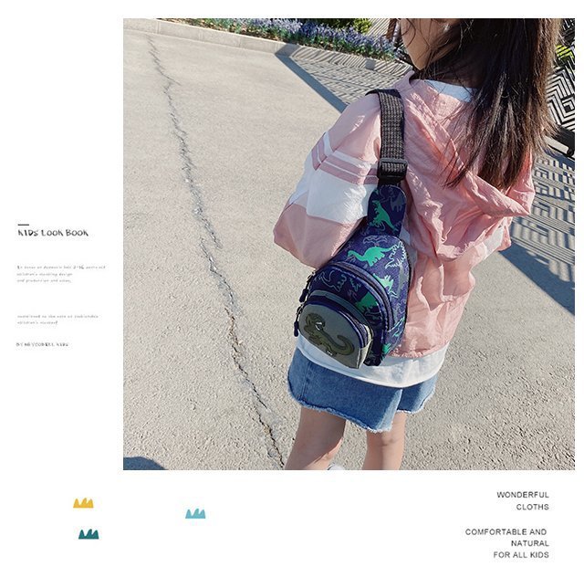 Children's Popular Messenger Bag Fashionable Stylish Waist Bag Boys and Girls Handsome Dinosaur Shoulder Bag Baby Cute Chest Bag