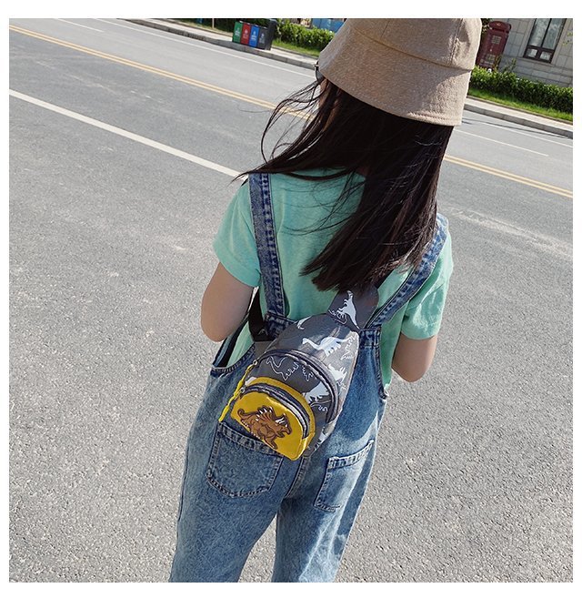 Children's Popular Messenger Bag Fashionable Stylish Waist Bag Boys and Girls Handsome Dinosaur Shoulder Bag Baby Cute Chest Bag