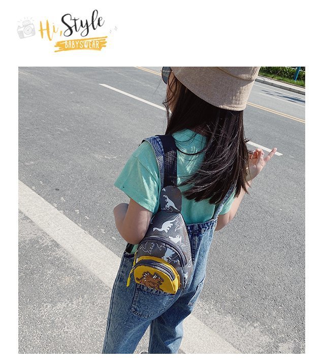 Children's Popular Messenger Bag Fashionable Stylish Waist Bag Boys and Girls Handsome Dinosaur Shoulder Bag Baby Cute Chest Bag